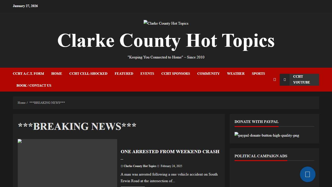 ***BREAKING NEWS*** – Clarke County Hot Topics