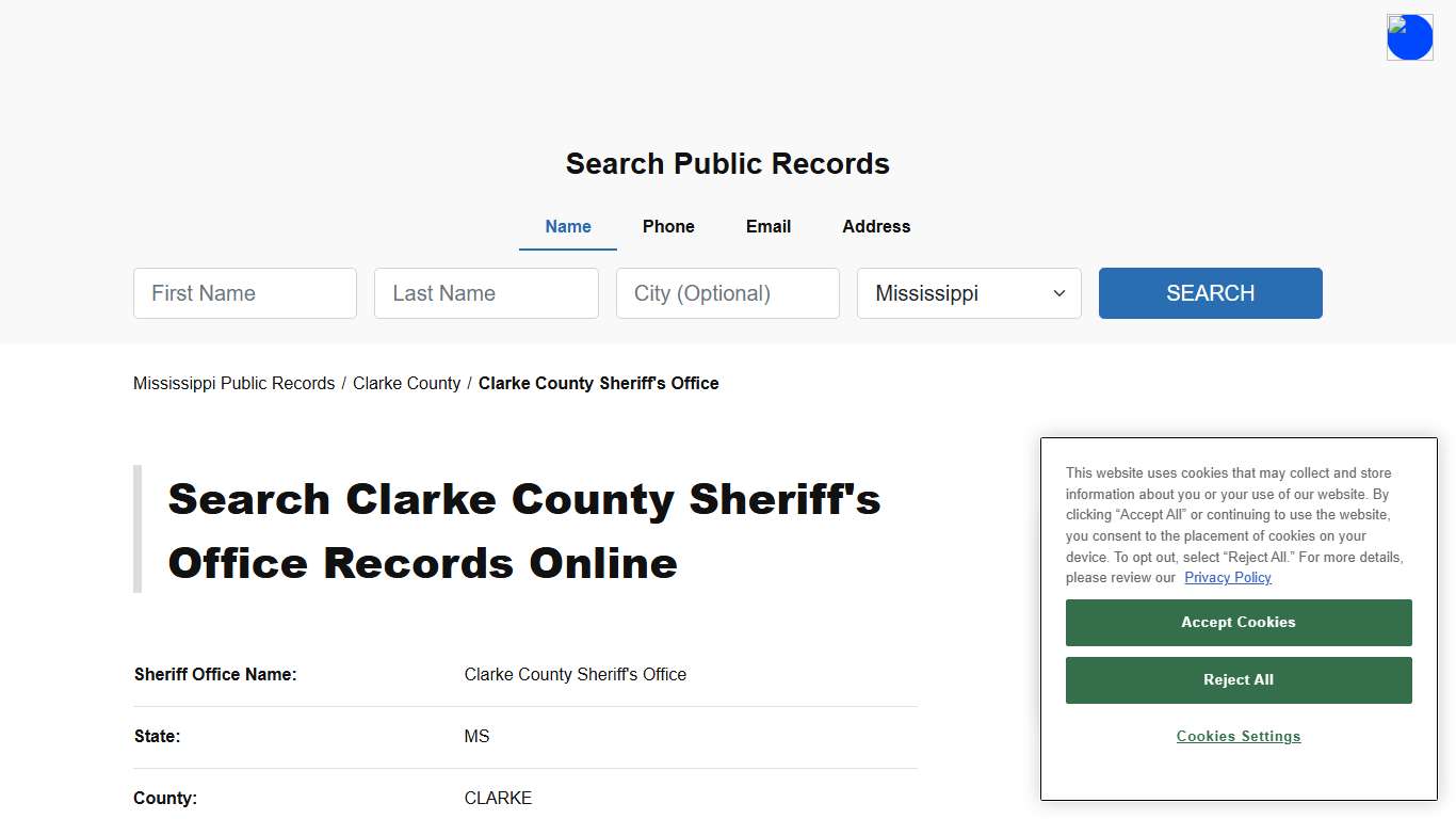 Clarke County Sheriff's Office - Clarke - Mississippi - TPI
